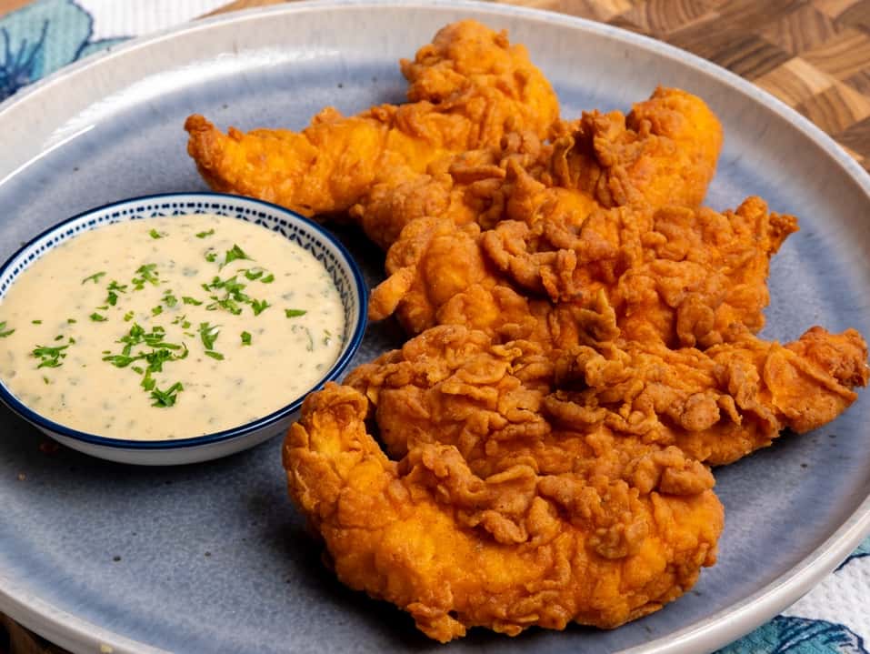 Resepi Chicken Tenders Homemade Dengan Creamy Garlic Sauce